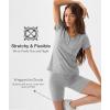 GYS Bamboo Viscose Pajama Sets for Women 2 Piece, Matching Fitted Loungewear, Buttery-soft Comfywear Summer Pjs Set(Heather Grey)