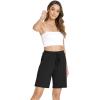 GYS Women’s Bamboo Viscose Bermuda Pajama Shorts – Soft Sleep Lounge Shorts with Pockets for Summer(Black)