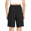 GYS Women’s Bamboo Viscose Bermuda Pajama Shorts – Soft Sleep Lounge Shorts with Pockets for Summer(Black)