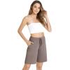 GYS Women’s Bamboo Viscose Bermuda Pajama Shorts – Soft Sleep Lounge Shorts with Pockets for Summer(Camel)