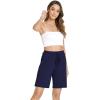 GYS Women’s Bamboo Viscose Bermuda Pajama Shorts – Soft Sleep Lounge Shorts with Pockets for Summer(Navy)