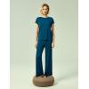 GYS Women’s Bamboo Viscose Pajama Sets – Cooling Short Sleeve Sleepwear for Hot Sleepers, Super Soft Summer Matching Pjs(Lyons Blue)