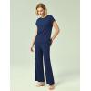 GYS Women’s Bamboo Viscose Pajama Sets – Cooling Short Sleeve Sleepwear for Hot Sleepers, Super Soft Summer Matching Pjs(Navy)