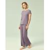 GYS Women’s Bamboo Viscose Pajama Sets – Cooling Short Sleeve Sleepwear for Hot Sleepers, Super Soft Summer Matching Pjs(Violet)