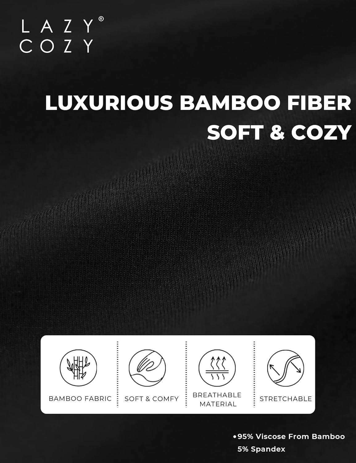 imageLazyCozy Bamboo Viscose Capri Pajamas for Women Cooling Summer Pajama Sets for Hot Sleeper Super Soft Pj SetBlack