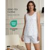 GYS Women’s Bamboo Viscose Pajamas Set – Sleeveless Tank Top and Sleep Shorts Summer Pjs Lightweight Cooling Sleepwear(Blue Stripes)
