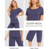 LazyCozy Bamboo Viscose Capri Pajamas for Women Cooling Summer Pajama Sets for Hot Sleeper Super Soft Pj Set(Air Purple)