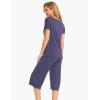 LazyCozy Bamboo Viscose Capri Pajamas for Women Cooling Summer Pajama Sets for Hot Sleeper Super Soft Pj Set(Air Purple)
