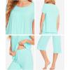 LazyCozy Bamboo Viscose Capri Pajamas for Women Cooling Summer Pajama Sets for Hot Sleeper Super Soft Pj Set(C – Aqua)