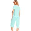 LazyCozy Bamboo Viscose Capri Pajamas for Women Cooling Summer Pajama Sets for Hot Sleeper Super Soft Pj Set(C – Aqua)