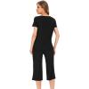 LazyCozy Bamboo Viscose Capri Pajamas for Women Cooling Summer Pajama Sets for Hot Sleeper Super Soft Pj Set(C – Black)