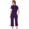 LazyCozy Bamboo Viscose Capri Pajamas for Women Cooling Summer Pajama Sets for Hot Sleeper Super Soft Pj Set(C – Dark Purple)