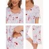 LazyCozy Bamboo Viscose Capri Pajamas for Women Cooling Summer Pajama Sets for Hot Sleeper Super Soft Pj Set(C – Grey Flowers)