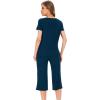 LazyCozy Bamboo Viscose Capri Pajamas for Women Cooling Summer Pajama Sets for Hot Sleeper Super Soft Pj Set(C – Ink Blue)