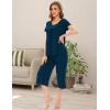 LazyCozy Bamboo Viscose Capri Pajamas for Women Cooling Summer Pajama Sets for Hot Sleeper Super Soft Pj Set(C – Ink Blue)