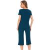 LazyCozy Bamboo Viscose Capri Pajamas for Women Cooling Summer Pajama Sets for Hot Sleeper Super Soft Pj Set(C – Peacock Blue)