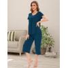 LazyCozy Bamboo Viscose Capri Pajamas for Women Cooling Summer Pajama Sets for Hot Sleeper Super Soft Pj Set(C – Peacock Blue)