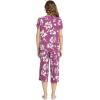 LazyCozy Bamboo Viscose Capri Pajamas for Women Cooling Summer Pajama Sets for Hot Sleeper Super Soft Pj Set(C – Purple)