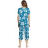LazyCozy Bamboo Viscose Capri Pajamas for Women Cooling Summer Pajama Sets for Hot Sleeper Super Soft Pj Set(C – Teal Blue)