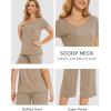 LazyCozy Bamboo Viscose Capri Pajamas for Women Cooling Summer Pajama Sets for Hot Sleeper Super Soft Pj Set(Camel)