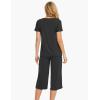 LazyCozy Bamboo Viscose Capri Pajamas for Women Cooling Summer Pajama Sets for Hot Sleeper Super Soft Pj Set(Dark Heather Grey)