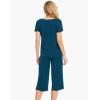 LazyCozy Bamboo Viscose Capri Pajamas for Women Cooling Summer Pajama Sets for Hot Sleeper Super Soft Pj Set(Ink Blue)