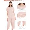 LazyCozy Bamboo Viscose Capri Pajamas for Women Cooling Summer Pajama Sets for Hot Sleeper Super Soft Pj Set(Pink Leopard)