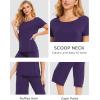 LazyCozy Bamboo Viscose Capri Pajamas for Women Cooling Summer Pajama Sets for Hot Sleeper Super Soft Pj Set(Purple2)