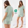 GYS Women’s Bamboo Viscose Pajama Set Summer Cooling Short Sleeve Button Down PJS Sleepwear(Aqua)