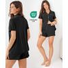 GYS Women’s Bamboo Viscose Pajama Set Summer Cooling Short Sleeve Button Down PJS Sleepwear(Black)