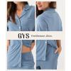 GYS Women’s Bamboo Viscose Pajama Set Summer Cooling Short Sleeve Button Down PJS Sleepwear(Grayish Blue)