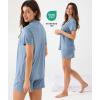 GYS Women’s Bamboo Viscose Pajama Set Summer Cooling Short Sleeve Button Down PJS Sleepwear(Grayish Blue)
