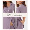 GYS Women’s Bamboo Viscose Pajama Set Summer Cooling Short Sleeve Button Down PJS Sleepwear(Purple)