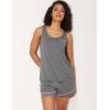 GYS Women’s Pajama Set – Bamboo Viscose Sleepwear & Loungewear, Cooling Sleeveless Tank Top and Sleep Shorts Set(Dark Heather Grey)