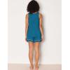 GYS Women’s Pajama Set – Bamboo Viscose Sleepwear & Loungewear, Cooling Sleeveless Tank Top and Sleep Shorts Set(Teal Blue)