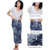 GYS Bamboo Pajamas Set for Women Soft Short Sleeve Tops with Capri Pants Sleepwear Printed Pjs Lounge Set(A – Heather Grey)