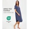 GYS Bamboo Viscose Nightgowns for Women Short Sleeve V Neck Night Shirts with Pockets(Blue Ice)