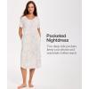 GYS Bamboo Viscose Nightgowns for Women Short Sleeve V Neck Night Shirts with Pockets(Ivory Blossom Drift)