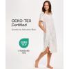 GYS Bamboo Viscose Nightgowns for Women Short Sleeve V Neck Night Shirts with Pockets(Ivory Blossom Drift)