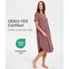 GYS Bamboo Viscose Nightgowns for Women Short Sleeve V Neck Night Shirts with Pockets(Mauve)