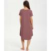 GYS Bamboo Viscose Nightgowns for Women Short Sleeve V Neck Night Shirts with Pockets(Mauve)