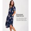 GYS Bamboo Viscose Nightgowns for Women Short Sleeve V Neck Night Shirts with Pockets(Navy Floral)