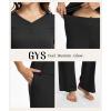 GYS Bamboo Viscose Pajamas for Women Set, 2 Piece Buttery-soft Loungewear Pjs Set, Comfy V-Neck T-shirt and Pants Outfits(Black)