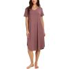 GYS Bamboo Viscose Nightgowns for Women Short Sleeve V Neck Night Shirts with Pockets(Mauve)