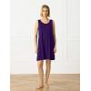 GYS Bamboo Viscose Nightgown for Women Cooling Summer Tank Nightshirt Soft Sleeveless Sleep Dress with Pockets(Crew Neck-deep Purple)