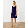 GYS Bamboo Viscose Nightgown for Women Cooling Summer Tank Nightshirt Soft Sleeveless Sleep Dress with Pockets(Crew Neck-navy)
