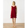 GYS Bamboo Viscose Nightgown for Women Cooling Summer Tank Nightshirt Soft Sleeveless Sleep Dress with Pockets(Crew Neck-wine Red)