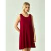 GYS Bamboo Viscose Nightgown for Women Cooling Summer Tank Nightshirt Soft Sleeveless Sleep Dress with Pockets(Crew Neck-wine Red)