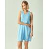 GYS Bamboo Viscose Nightgown for Women Cooling Summer Tank Nightshirt Soft Sleeveless Sleep Dress with Pockets(V Neck-azure Blue)