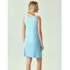 GYS Bamboo Viscose Nightgown for Women Cooling Summer Tank Nightshirt Soft Sleeveless Sleep Dress with Pockets(V Neck-azure Blue)